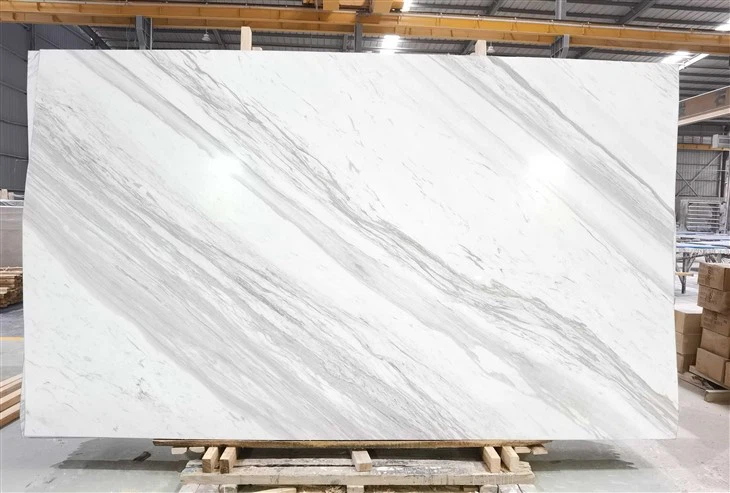 Natural Stone White Color Volakas Marble For Apartment